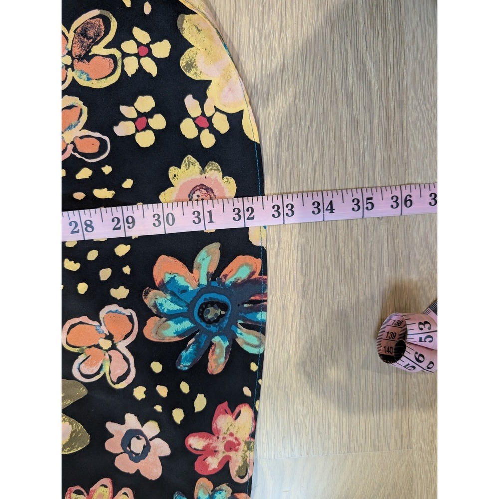 Le Fou by Wilfred Silk Maxi Skirt Black Floral Smocked Waist A-Line 100% Silk M - Picture 8 of 8